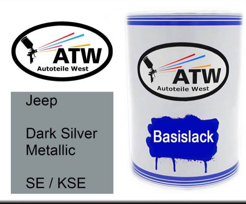 Jeep, Dark Silver Metallic, SE / KSE: 500ml Lackdose, von ATW Autoteile West.